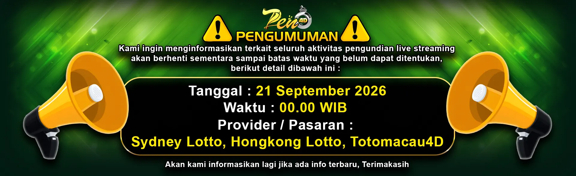 PENGUMUMAN TOGEL