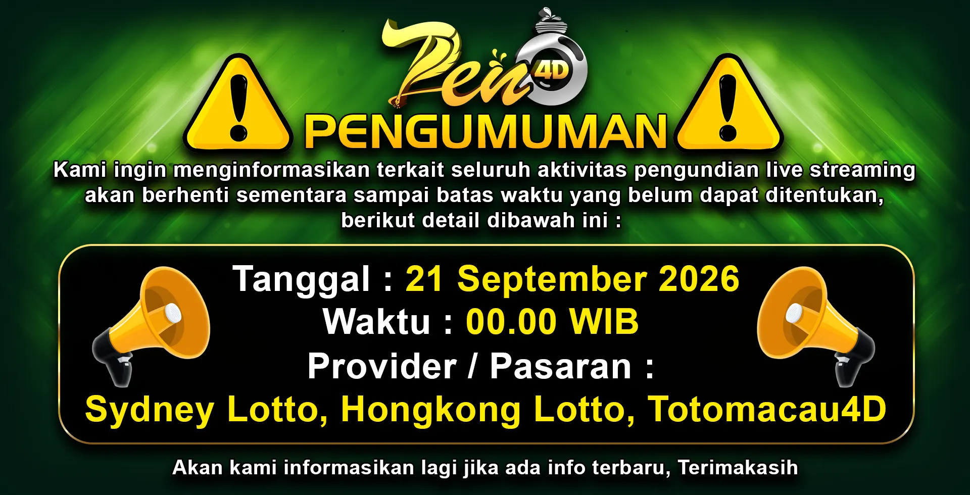 PENGUMUMAN TOGEL